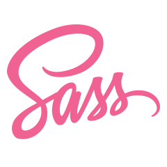 Sass（CSSプリプロセッサ）のロゴアイコン、ピンクのスタイリッシュな文字